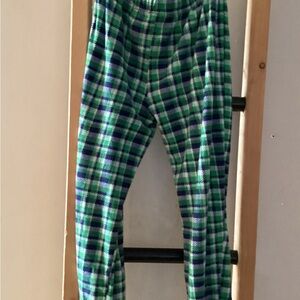 Plaid Kids Pajamas - Green and Blue